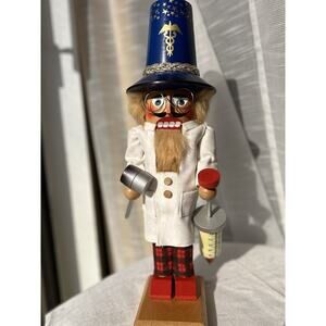 RARE VINTAGE 1986 STEINBACH WOODEN HAND MADE NUTCRACKER DR EISENBARTH 16.5" TALL
